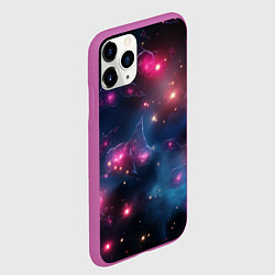 Чехол iPhone 11 Pro матовый Абстрактный космос фантастика, цвет: 3D-фиолетовый — фото 2