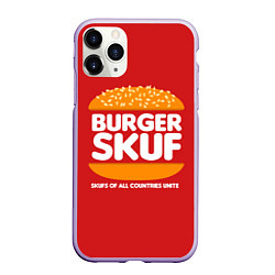 Чехол iPhone 11 Pro матовый Burger skuf, цвет: 3D-светло-сиреневый