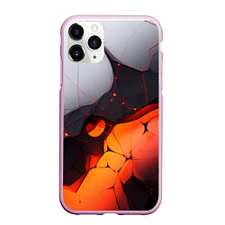 Чехол iPhone 11 Pro матовый Объемная плита с красной лавой иллюстрация, цвет: 3D-розовый
