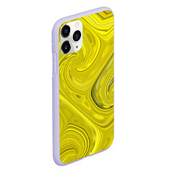Чехол iPhone 11 Pro матовый Желтая абстракция, цвет: 3D-светло-сиреневый — фото 2
