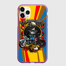 Чехол iPhone 11 Pro матовый V-twin, цвет: 3D-фиолетовый