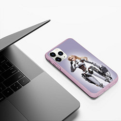 Чехол iPhone 11 Pro матовый Barbie cyberpunk - ai art fantasy, цвет: 3D-розовый — фото 2