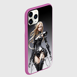 Чехол iPhone 11 Pro матовый Cyber Barbie - fantasy cyberpunk ai art, цвет: 3D-фиолетовый — фото 2