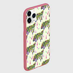 Чехол iPhone 11 Pro матовый Елизавета и капли, цвет: 3D-малиновый — фото 2