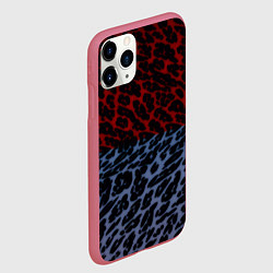 Чехол iPhone 11 Pro матовый Леопардовый стиль текстура, цвет: 3D-малиновый — фото 2