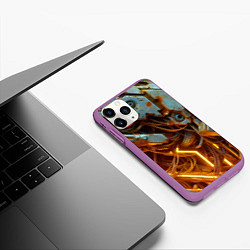 Чехол iPhone 11 Pro матовый Cyber armor - ai art, цвет: 3D-фиолетовый — фото 2