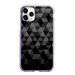 Чехол iPhone 11 Pro матовый Серые треугольники, цвет: 3D-светло-сиреневый
