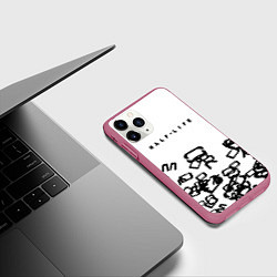 Чехол iPhone 11 Pro матовый Half life symbol steel gordon, цвет: 3D-малиновый — фото 2