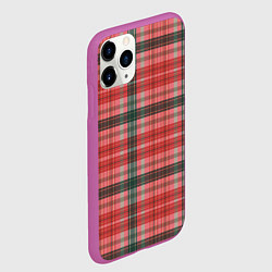 Чехол iPhone 11 Pro матовый Красно-серая шотландская клетка, цвет: 3D-фиолетовый — фото 2
