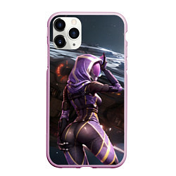 Чехол iPhone 11 Pro матовый Mass Effect ТалиЗора и космический корабль, цвет: 3D-розовый