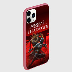 Чехол iPhone 11 Pro матовый Персонажи Assassins creed shadows, цвет: 3D-малиновый — фото 2