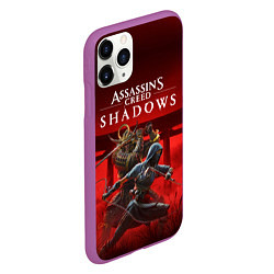 Чехол iPhone 11 Pro матовый Персонажи Assassins creed shadows, цвет: 3D-фиолетовый — фото 2