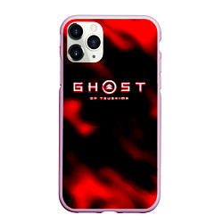 Чехол iPhone 11 Pro матовый Ghost of Tsushima огненный стиль, цвет: 3D-розовый