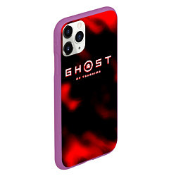 Чехол iPhone 11 Pro матовый Ghost of Tsushima огненный стиль, цвет: 3D-фиолетовый — фото 2