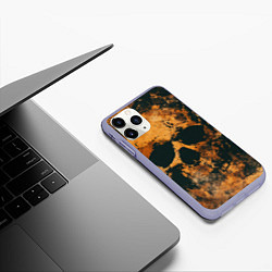 Чехол iPhone 11 Pro матовый Гранжевые черепа, цвет: 3D-светло-сиреневый — фото 2