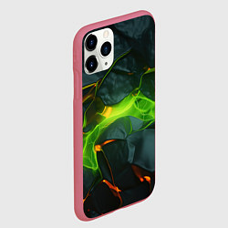 Чехол iPhone 11 Pro матовый Неоновая яркая геометрическая абстракция со светом, цвет: 3D-малиновый — фото 2