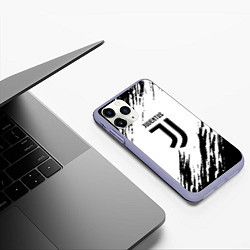 Чехол iPhone 11 Pro матовый Juventus краски, цвет: 3D-светло-сиреневый — фото 2