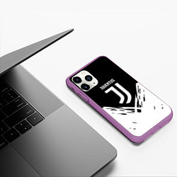 Чехол iPhone 11 Pro матовый Juventus sport geometry fc club, цвет: 3D-фиолетовый — фото 2