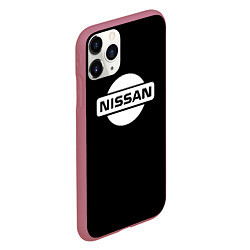 Чехол iPhone 11 Pro матовый Nissan logo white, цвет: 3D-малиновый — фото 2