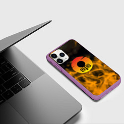 Чехол iPhone 11 Pro матовый PUBG огненный стиль, цвет: 3D-фиолетовый — фото 2