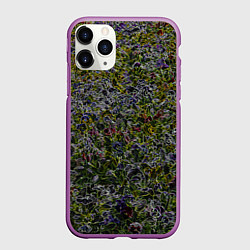 Чехол iPhone 11 Pro матовый Абстрактные разноцветные контуры, цвет: 3D-фиолетовый