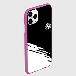 Чехол iPhone 11 Pro матовый BMW краски спорт текстура, цвет: 3D-фиолетовый — фото 2
