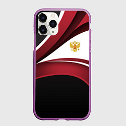 Чехол iPhone 11 Pro матовый Униформа Россия - бордовая, цвет: 3D-фиолетовый