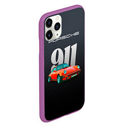 Чехол iPhone 11 Pro матовый Porsche 911 немецкий спортивный автомобиль, цвет: 3D-фиолетовый — фото 2