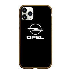 Чехол iPhone 11 Pro матовый Opel logo white, цвет: 3D-коричневый