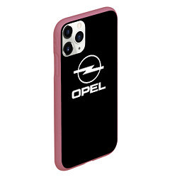 Чехол iPhone 11 Pro матовый Opel logo white, цвет: 3D-малиновый — фото 2