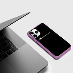 Чехол iPhone 11 Pro матовый BMW logo steel, цвет: 3D-фиолетовый — фото 2