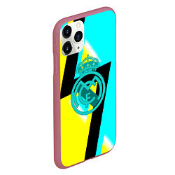 Чехол iPhone 11 Pro матовый Real madrid fc geometry, цвет: 3D-малиновый — фото 2