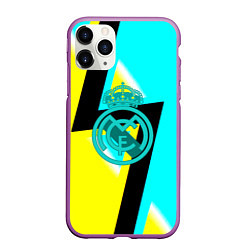 Чехол iPhone 11 Pro матовый Real madrid fc geometry, цвет: 3D-фиолетовый