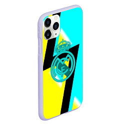 Чехол iPhone 11 Pro матовый Real madrid fc geometry, цвет: 3D-светло-сиреневый — фото 2