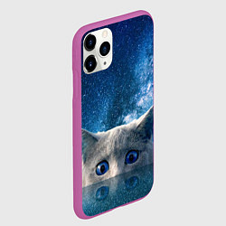 Чехол iPhone 11 Pro матовый Космический кошак, цвет: 3D-фиолетовый — фото 2