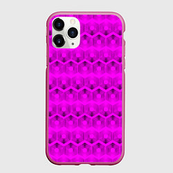 Чехол iPhone 11 Pro матовый Геометрический узор цвета фуксия, цвет: 3D-малиновый