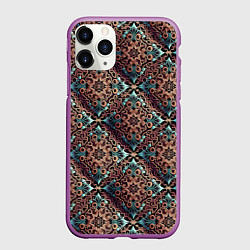 Чехол iPhone 11 Pro матовый Паттерн luxury узоры, цвет: 3D-фиолетовый
