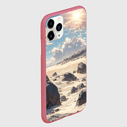 Чехол iPhone 11 Pro матовый Аниме пляж, цвет: 3D-малиновый — фото 2