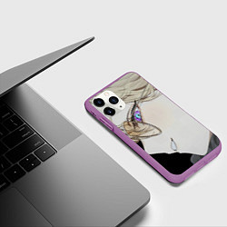 Чехол iPhone 11 Pro матовый Honkai Star Rail Aventurine smile, цвет: 3D-фиолетовый — фото 2