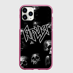 Чехол iPhone 11 Pro матовый Ария - рок группа, цвет: 3D-малиновый