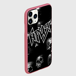 Чехол iPhone 11 Pro матовый Ария - рок группа, цвет: 3D-малиновый — фото 2