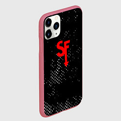 Чехол iPhone 11 Pro матовый Салли фейс текстура точки, цвет: 3D-малиновый — фото 2