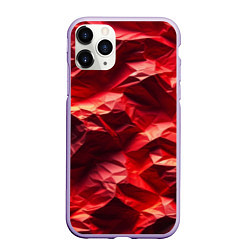 Чехол iPhone 11 Pro матовый Эффект текстуры мятой красной бумаги