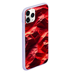 Чехол iPhone 11 Pro матовый Эффект текстуры мятой красной бумаги, цвет: 3D-светло-сиреневый — фото 2