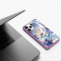 Чехол iPhone 11 Pro матовый Honkai Star Rail Jingliu white, цвет: 3D-фиолетовый — фото 2