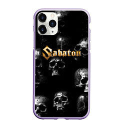 Чехол iPhone 11 Pro матовый Sabaton - logo rock group, цвет: 3D-светло-сиреневый