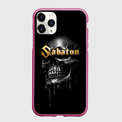 Чехол iPhone 11 Pro матовый Sabaton - rock group, цвет: 3D-малиновый