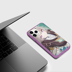 Чехол iPhone 11 Pro матовый Honkai Star Rail Firefly smile, цвет: 3D-фиолетовый — фото 2