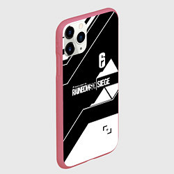 Чехол iPhone 11 Pro матовый Rainbow six geometry, цвет: 3D-малиновый — фото 2