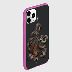 Чехол iPhone 11 Pro матовый Bloodborne Bosses - Тень Ярнама, цвет: 3D-фиолетовый — фото 2